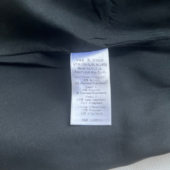 Rag & Bone Montrose Lambskin Leather Panel Mini Black Casual A-line Skirt - Picture 10 of 11